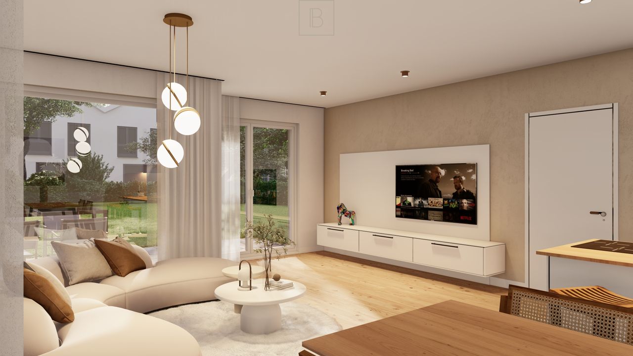 Familienfreundliche 4 Zimmer Wohnung mit großem Garten verteilt auf 2 Etagen